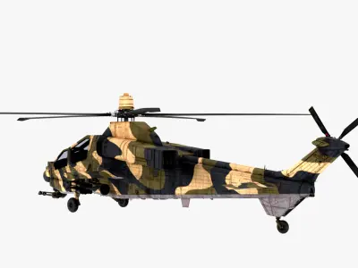 Agusta A129 Mangusta High Detail Military Attack Helicopter  3D model