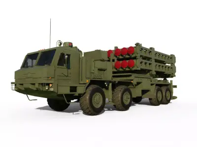 S-350 missile system 50P6E 3D model