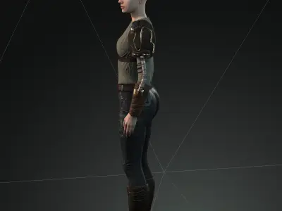 Steampunk rigged character Low-poly 3D model order