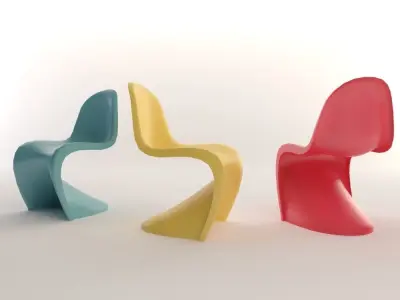 16 Low Poly Design Chairs Low-poly 3D model