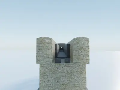 Pont du Gard Aqueduct Low-poly 3D model