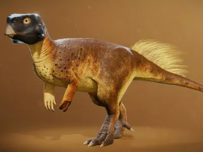 Psittacosaurus RIG  Low-poly 3D model