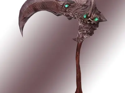 Fantasy Scythe Reaper Weapon Low-poly 3D model