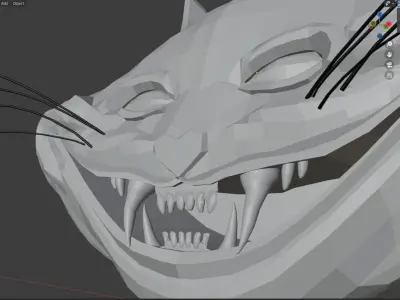 Cat low poly mask Free 3D model