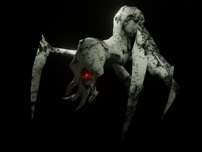 PS1 low poly Alien Monster Low-poly 3D model