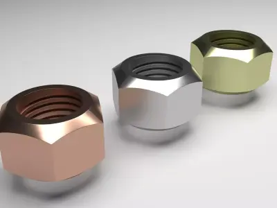 Hex Nuts 3D model