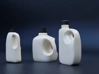 Plastic Detergent Bottle Set Clean Product Packaging 3D model