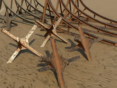 WW2 Hedgehogs Free low-poly 3D model