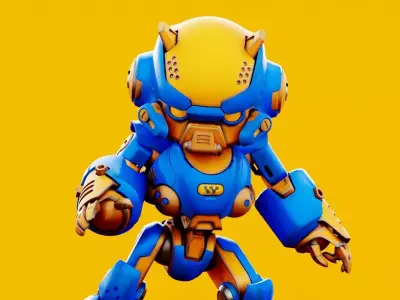 Robo Zero M-5 Rigged 3D model