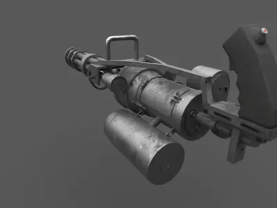 Minigun 02 Low-poly 3D model