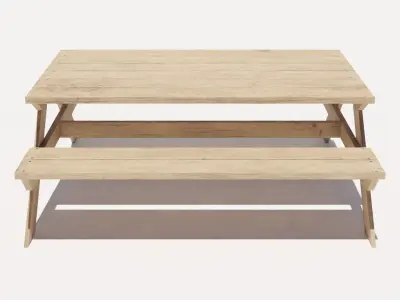 Picnic Table 3D model 4