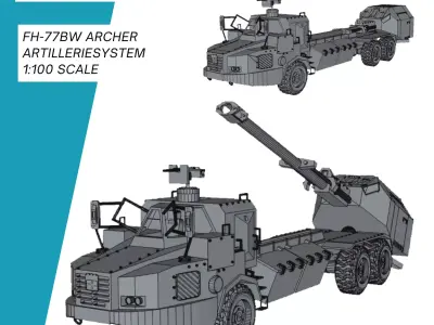 FH-77BW L52 Archer Artillerie System 3D print model