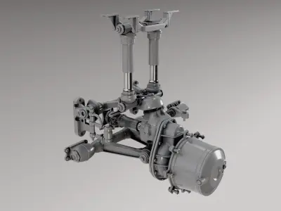 BTR and APC Suspension with Wheel 3D model