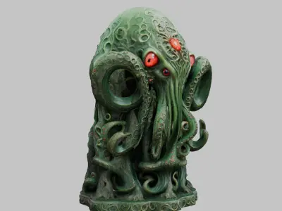 Cthulhu Lovecraftian Idol Figure Horror Fantasy Collectors Low-poly 3D model