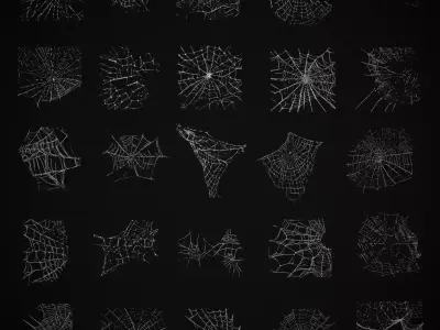 Spider Webs Pack Three Low-poly 3D model