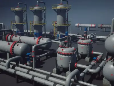 Industrial Vessels PACK Unreal Engine Game Ready Low-poly 3D model