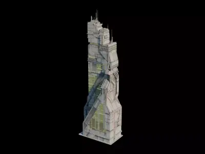 Cyberpunk Building 6 Low-poly 3D model purchase