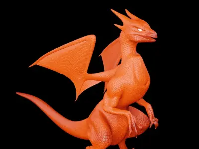 Lowpoly Rigged Flying Dragon Low-poly 3D model