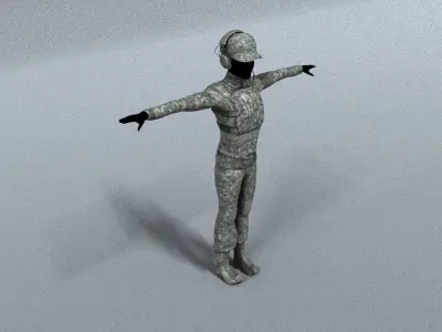 laos Teen Soldier Low-poly 3D model