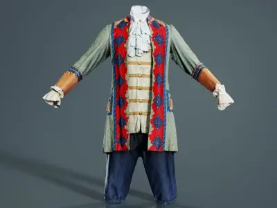 Star Decorated Historic Costume Low-poly 3D model