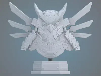 Sci-Fi Mechanical Owl Sculpture PM-24 3D print model