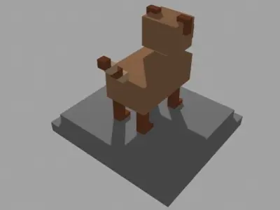 VOXEL DOG - MODEL 8 Low-poly 3D model