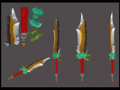 Chaos Sword Low-poly 3D model