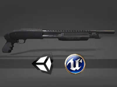 Mossberg Shotgun - PBR Weapon and Game Ready Low-poly 3D model