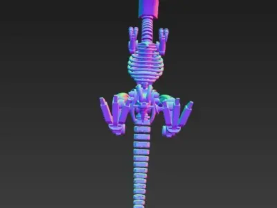 Mechanical Articulated Stylized Dinosaur Skeleton 3D model