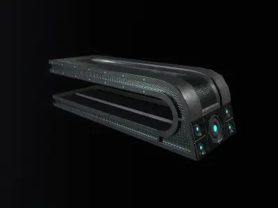 Sci-fi table desk type 1 Low-poly 3D model