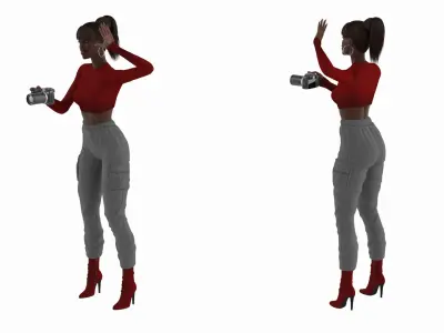 Canon Camera with Photographer 3D model