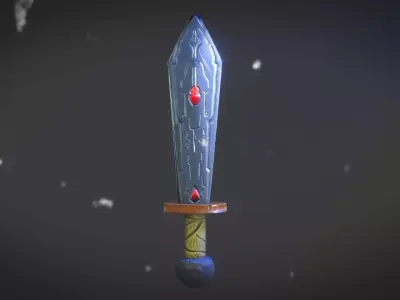 Fantasy magic sword Free low-poly 3D model