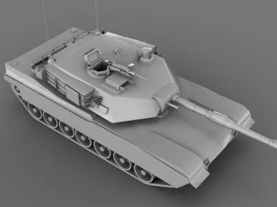 Tank M1A1 Base Mesh Free Free low-poly 3D model