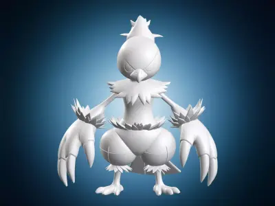 Combusken Miniature Pokemon Figure 3D print model