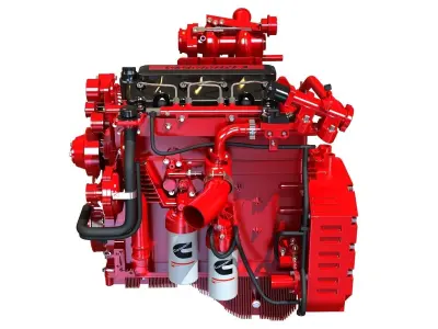 Red Cummins Engine 3D model