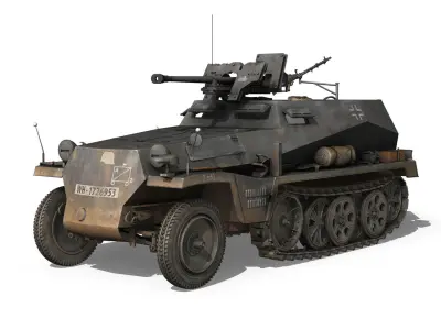 SDKFZ 250 11 - Halftruck with sPzB 41 - PzGrenDiv 3D model