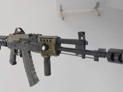 Modern Russian Rifle AK-74 Low-poly 3D model