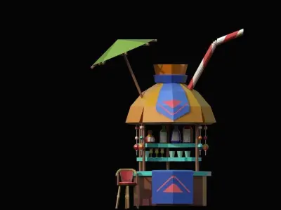 Third Stylized Beach Pack Low-poly 3D model