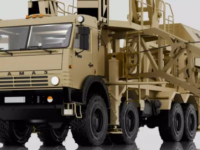 Russian Kamaz truck 8X8 with mobile Control - Premium Low-poly 3D model
