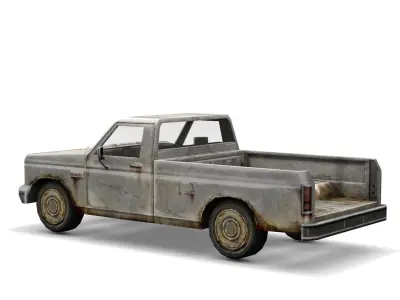 Low Poly Pickup Track - Game Ready Vehicle  Low-poly 3D model