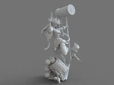 Harley Quinn from Batman DC Comics STL collectibles 3D print model