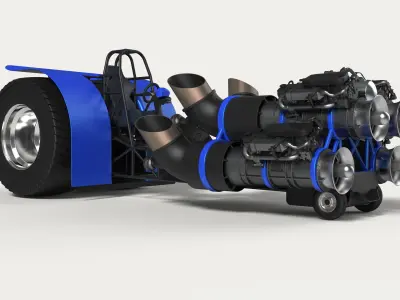 Jet pulling tractor 2 3D model