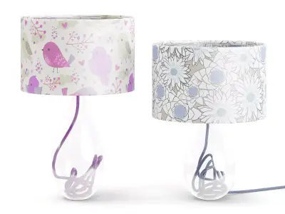 Two Glass Table Lamps 3D model