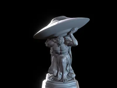 Hercules holding UFO 3D model