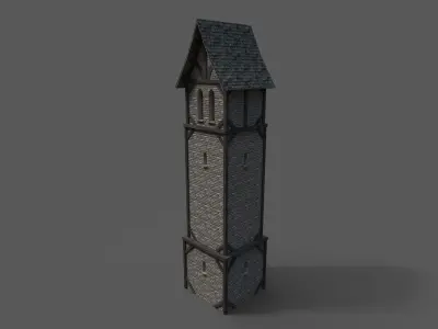 Medieval Belltower Low-poly 3D model