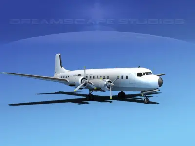 Douglas DC-7B Unmarked 3 3D model