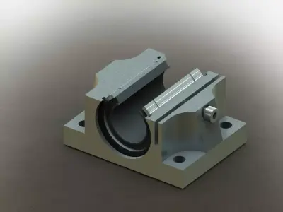 TBR20UU CNC Linear Ball Bearing Support Unit 20MM Free 3D model