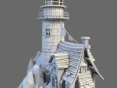 The light house Low-poly 3D model