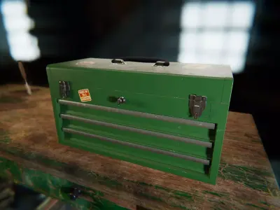 Metal Toolbox Low-poly 3D model