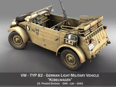 VW - Typ 82 - Kuebelwagen - 15 Panzer Division 3D model